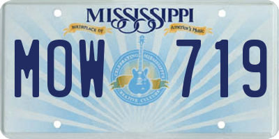MS license plate MOW719