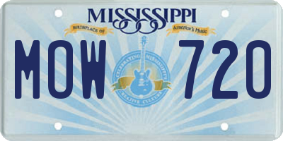 MS license plate MOW720