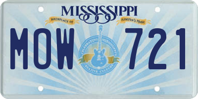 MS license plate MOW721