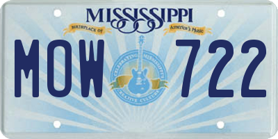MS license plate MOW722