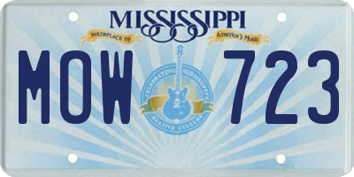 MS license plate MOW723