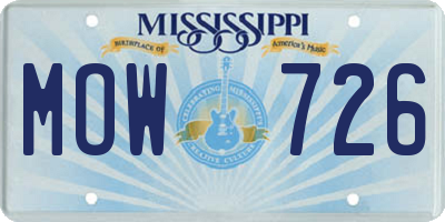 MS license plate MOW726