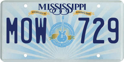 MS license plate MOW729