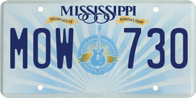 MS license plate MOW730
