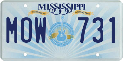 MS license plate MOW731