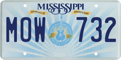 MS license plate MOW732