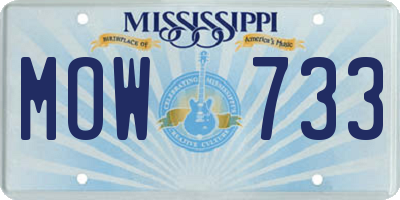 MS license plate MOW733