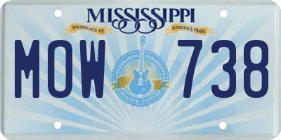 MS license plate MOW738