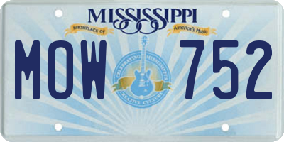 MS license plate MOW752