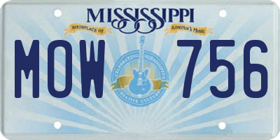 MS license plate MOW756