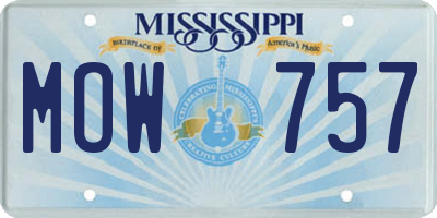 MS license plate MOW757