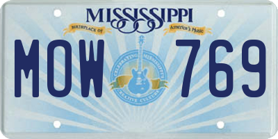 MS license plate MOW769