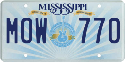 MS license plate MOW770