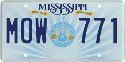 MS license plate MOW771