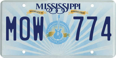 MS license plate MOW774