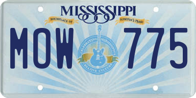 MS license plate MOW775