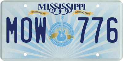 MS license plate MOW776