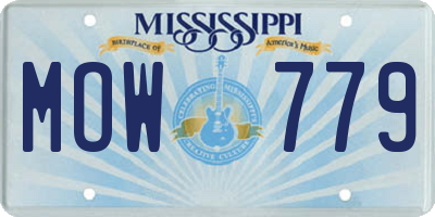 MS license plate MOW779