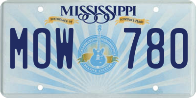 MS license plate MOW780