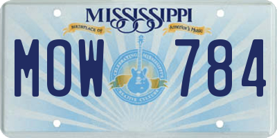 MS license plate MOW784