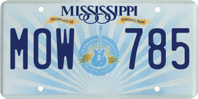 MS license plate MOW785