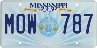 MS license plate MOW787