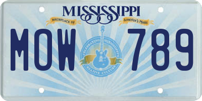 MS license plate MOW789