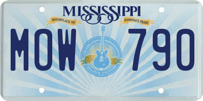 MS license plate MOW790