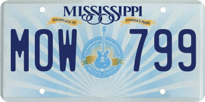 MS license plate MOW799