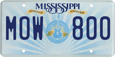 MS license plate MOW800