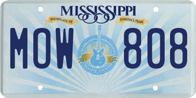 MS license plate MOW808