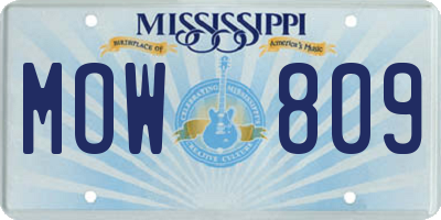 MS license plate MOW809