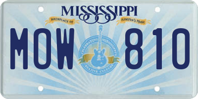 MS license plate MOW810