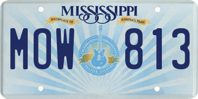 MS license plate MOW813