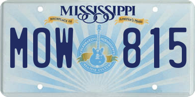 MS license plate MOW815