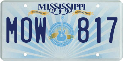 MS license plate MOW817