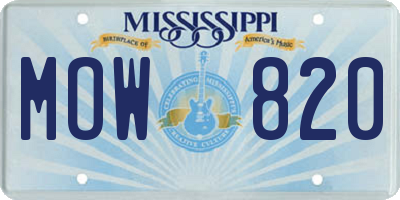 MS license plate MOW820