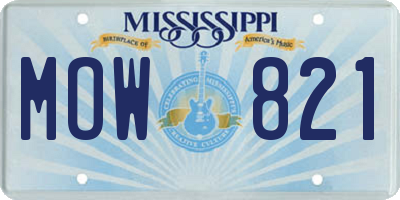 MS license plate MOW821