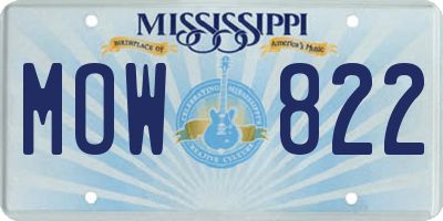 MS license plate MOW822