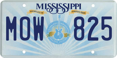 MS license plate MOW825
