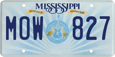 MS license plate MOW827