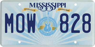 MS license plate MOW828