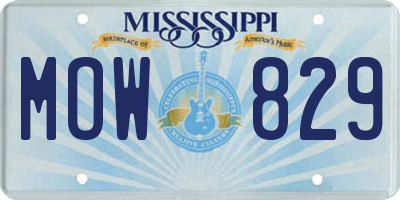 MS license plate MOW829