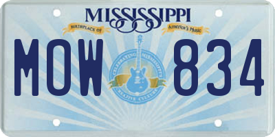 MS license plate MOW834