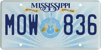 MS license plate MOW836