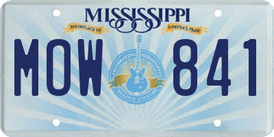 MS license plate MOW841