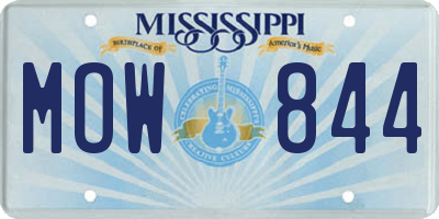 MS license plate MOW844