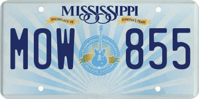 MS license plate MOW855