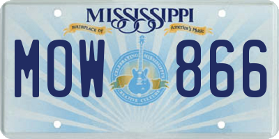 MS license plate MOW866