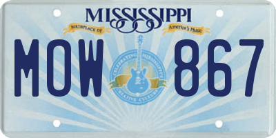 MS license plate MOW867